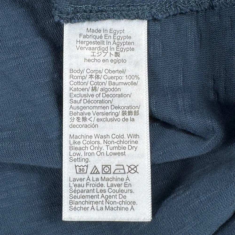J. Crew BG870 Slub Cotton Button Down Shirt Mens XXL Blue Short Sleeve Knit‎